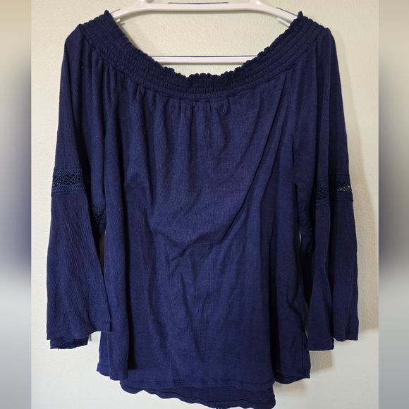 French Laundry Off the shoulder Navy Top Size 1X - Picture 2 of 5
